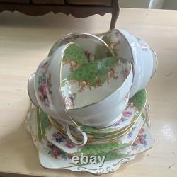 Royal Albert Bone China Floral Dinner Set Cups Saucers Square Plates England