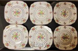 Royal Albert Bone China'Petit Point' Plates Saucers 15 pc lot England 1932-1997