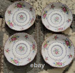 Royal Albert Bone China'Petit Point' Plates Saucers 15 pc lot England 1932-1997