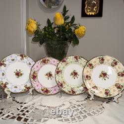 Royal Albert Bone China Set Of 4 Dessert Plates 8.1/8 Rose Cameo. England 2003