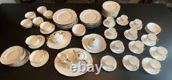 Royal Albert Bone China White Gold Dinner Set Plates Cups Saucers Bowls