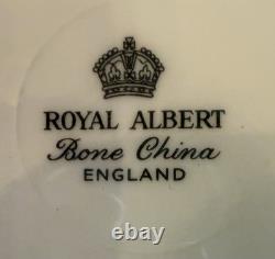 Royal Albert Bone China White Gold Dinner Set Plates Cups Saucers Bowls