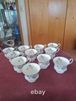 Royal Albert Brigadoon Bone China Tea/Coffee Cups Grouping of 11 Gold Trimmed