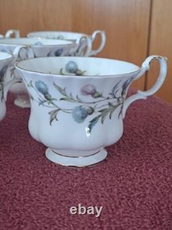 Royal Albert Brigadoon Bone China Tea/Coffee Cups Grouping of 11 Gold Trimmed