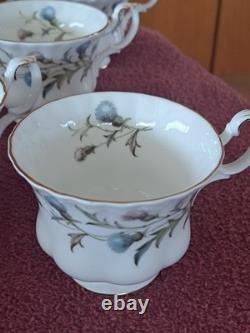Royal Albert Brigadoon Bone China Tea/Coffee Cups Grouping of 11 Gold Trimmed