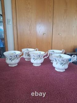 Royal Albert Brigadoon Bone China Tea/Coffee Cups Grouping of 11 Gold Trimmed