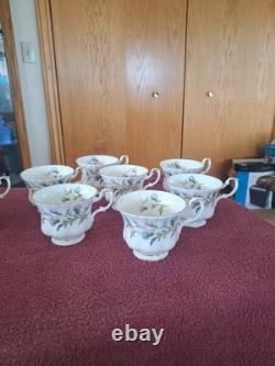 Royal Albert Brigadoon Bone China Tea/Coffee Cups Grouping of 11 Gold Trimmed