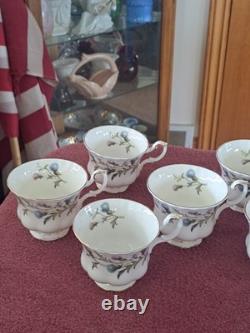 Royal Albert Brigadoon Bone China Tea/Coffee Cups Grouping of 11 Gold Trimmed