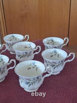 Royal Albert Brigadoon Bone China Tea/Coffee Cups Grouping of 11 Gold Trimmed