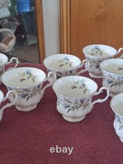 Royal Albert Brigadoon Bone China Tea/Coffee Cups Grouping of 11 Gold Trimmed