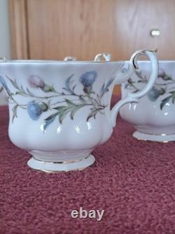 Royal Albert Brigadoon Bone China Tea/Coffee Cups Grouping of 11 Gold Trimmed