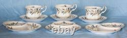 Royal Albert Brigadoon Teacup and Saucers WithSnack Dishes Settings For 3. England