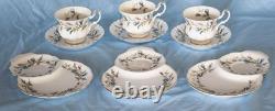 Royal Albert Brigadoon Teacup and Saucers WithSnack Dishes Settings For 3. England