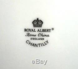Royal Albert CHANTILLY Platinum Band Dinner Plate Set of 6 Bone China England