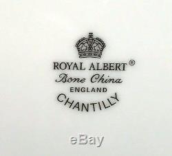 Royal Albert CHANTILLY Platinum Band Salad Plate Set of 11 Bone China England