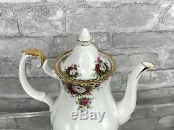 Royal Albert Celebration 3 Pcs Set Tea Pot Creamer Sugar Bowl Bone China England