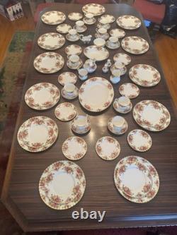 Royal Albert China Full Set 12 Settings Vintage England Bone China 69 Pieces