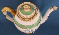 Royal Albert Crown China Mint Green Gold Gilded Full Coffee Set 1929 England