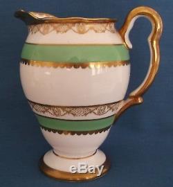 Royal Albert Crown China Mint Green Gold Gilded Full Coffee Set 1929 England