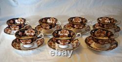 Royal Albert Derby Heirloom Imari 7 Cups & Saucers Bone China Gold Trim England