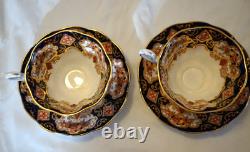 Royal Albert Derby Heirloom Imari 7 Cups & Saucers Bone China Gold Trim England
