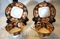 Royal Albert Derby Heirloom Imari 7 Cups & Saucers Bone China Gold Trim England