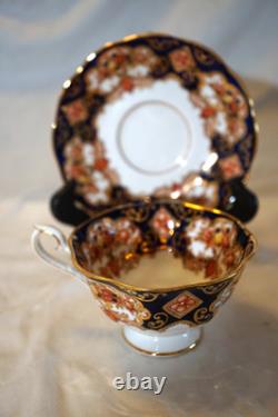 Royal Albert Derby Heirloom Imari 7 Cups & Saucers Bone China Gold Trim England