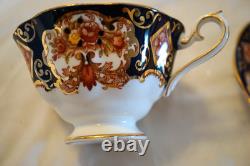 Royal Albert Derby Heirloom Imari 7 Cups & Saucers Bone China Gold Trim England