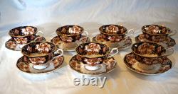 Royal Albert Derby Heirloom Imari 7 Cups & Saucers Bone China Gold Trim England