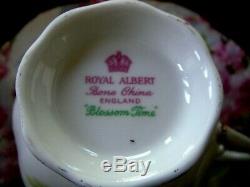 Royal Albert England Bone China Blossom Time Set 10 Cups Saucers, Creamer, Sugar