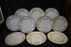 Royal Albert England Bone China Dimity Rose Set of 13 Dinner Plates