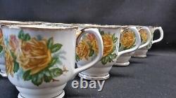 Royal Albert England Bone China Tea Rose Yellow Set of 10 Mugs