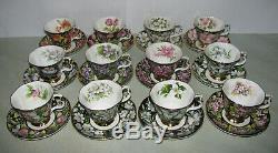 Royal Albert England Bone China Teacup & Saucer Canada Provincial Flowers 12 Set