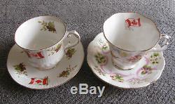 Royal Albert England Bone China Teacup & Saucer Canada Provincial Flowers 12Set+