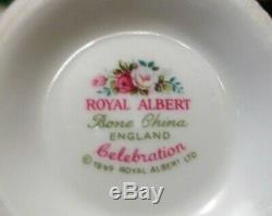 Royal Albert England China CELEBRATION Roses Pattern Full Set for Four + Extras