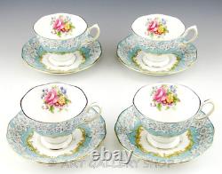 Royal Albert England ENCHANTMENT CUPS AND SAUCERS Set of 4 Unused