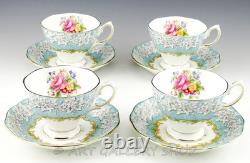 Royal Albert England ENCHANTMENT CUPS AND SAUCERS Set of 4 Unused