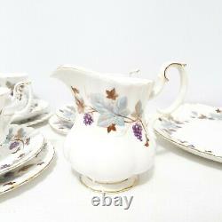 Royal Albert England Lorraine Bone China Trio Tea Set Milk Creamer Serving Plate
