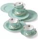 Royal Albert England Polka Rose 12pc Dinnerware Set Mint Green New