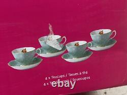 Royal Albert England Polka Rose 12pc Dinnerware Set Mint Green New