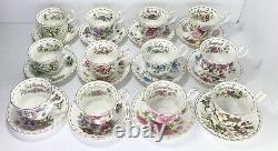 Royal Albert FLOWER OF THE MONTH, Complete 12-Month Teacup/Saucer Set, England