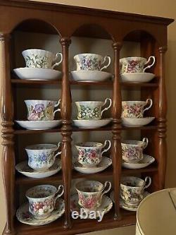 Royal Albert Flower Of The Month tea cups & saucers COMPLETE SET OF 12