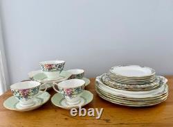 Royal Albert Hartington England Bone China 24pc Tea Set Cups Saucers Plates