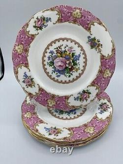 Royal Albert Lady Carlyle Salad Plates 8.25 Set Of 4 MINT