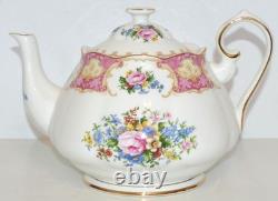 Royal Albert Lady Carlyle Teapot Creamer Sugar Bowl Set Bone China
