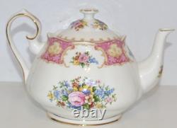 Royal Albert Lady Carlyle Teapot Creamer Sugar Bowl Set Bone China