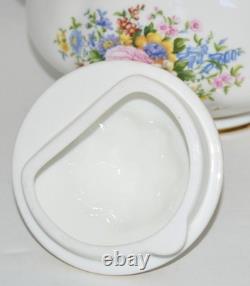 Royal Albert Lady Carlyle Teapot Creamer Sugar Bowl Set Bone China