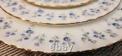 Royal Albert MEMORY LANE Blue Floral Gold Bone China England SIX 5-pc. Settings