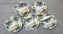 Royal Albert Moonlight Rose Cup Saucer Set of 5 Bone China England Tableware