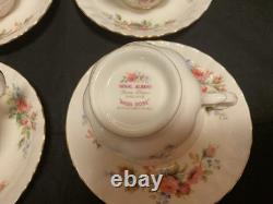 Royal Albert Moss Rose Bone China England Service for 4 20 Total Pieces